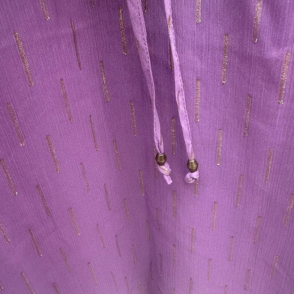 Elegant Purple Blouse with Tie Neck - Picture 6 of 10